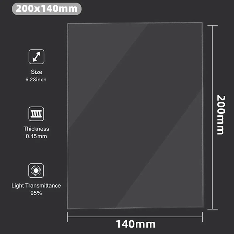 FEP Film 6.23 Inch 200*140*0.15mm For ANYCUBIC Photon S Mono 4K Photon Ultra Photon D2 Elegoo Mars 3D Printer Parts Accessories