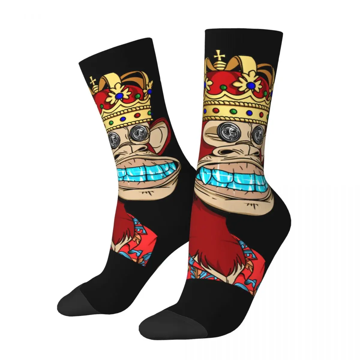 Funny Crazy Sock for Men Bored Ape Yacht Club #6444 Hip Hop Harajuku NFT Non Fungible Tokens Happy Seamless Boys Crew Sock