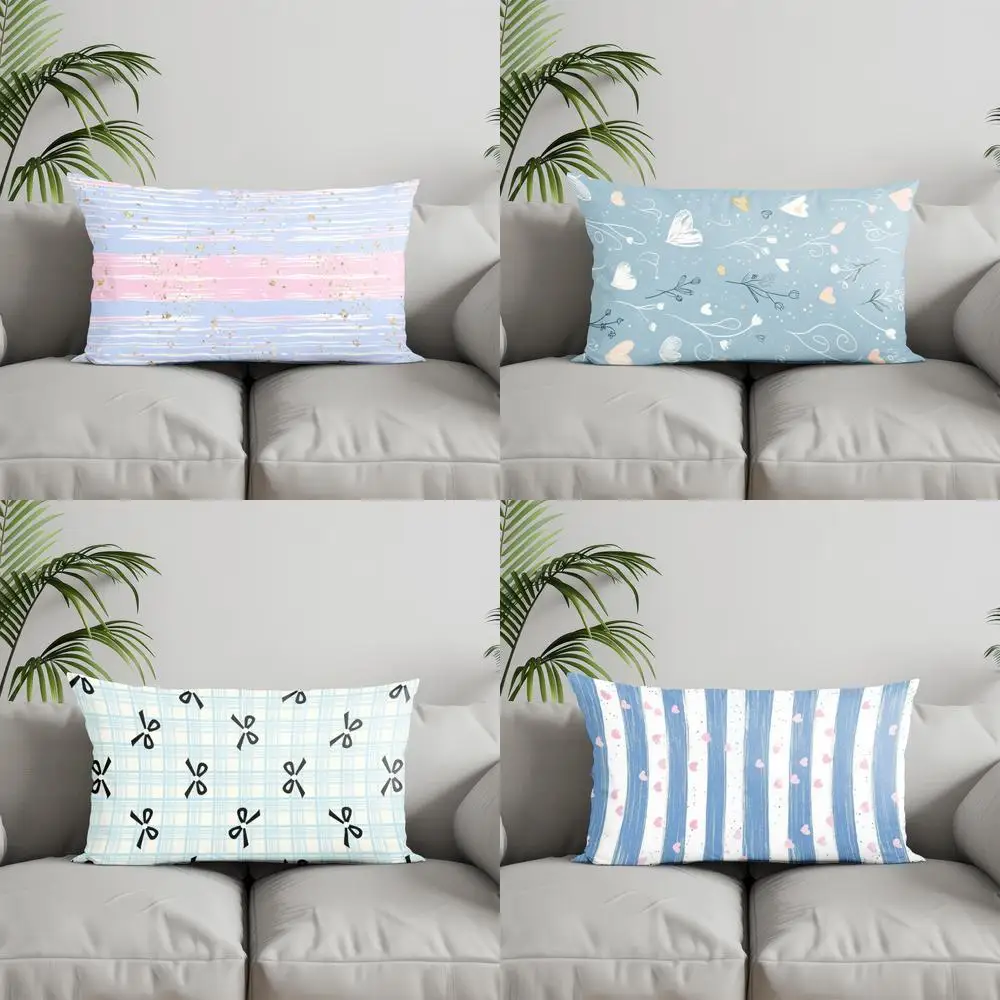 

Home Decor Floral Striped Long Pillow Cover Suitable For Sofa Bedroom Car Pillow Cover Cushion Rectangular Back Cushion