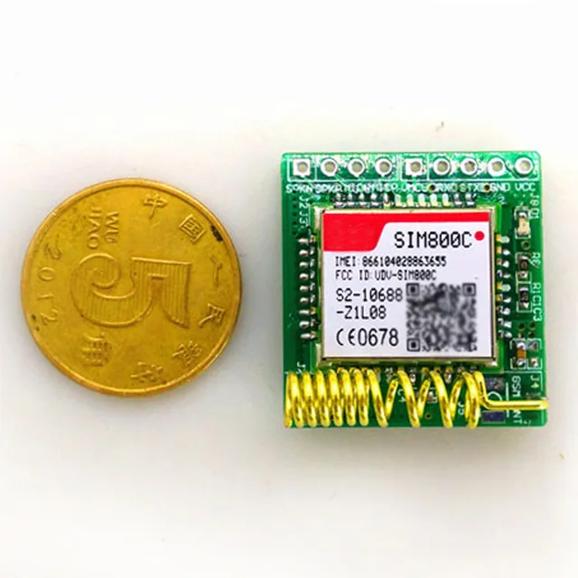 Самый маленький модуль SIM800C GPRS GSM Основная плата карты MicroSIM Четырехдиапазонный последовательный порт TTL (совместимый SIM800L SIM900A)
