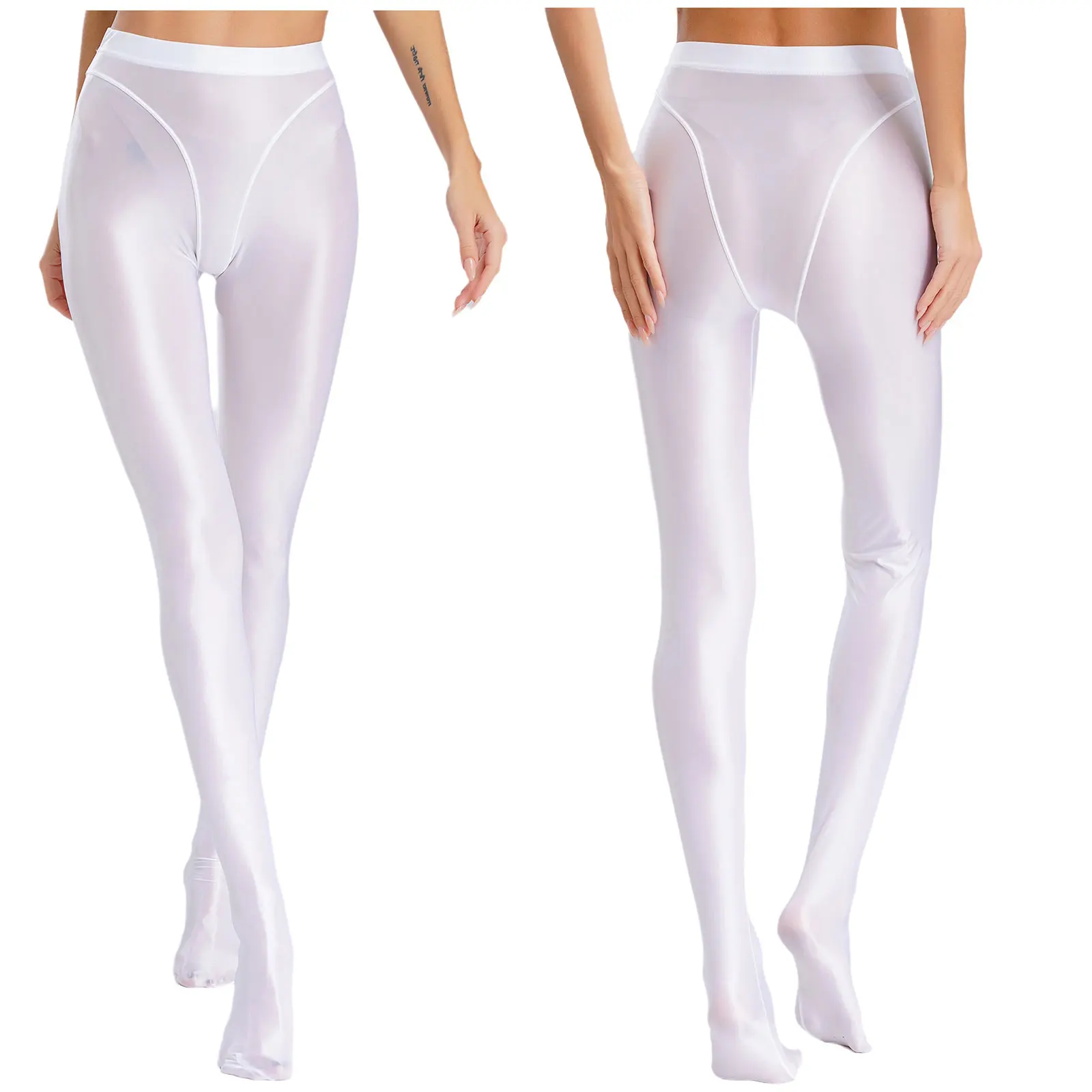 

Women Yoga Workout Smooth Pantyhose Silky Skinny High Waist Gym Leggings Pants Dance Gymnastic Fitness Sport Underpants Trousers