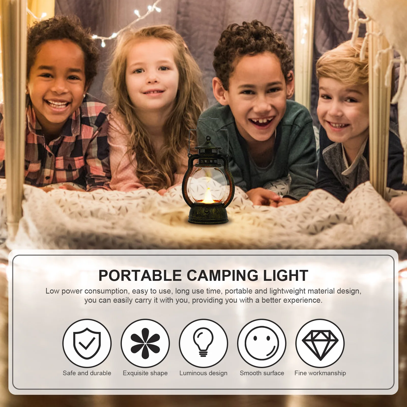 

LED Retro Light Vintage Camping Lantern Portable Outdoor Solar Plastic Lamp