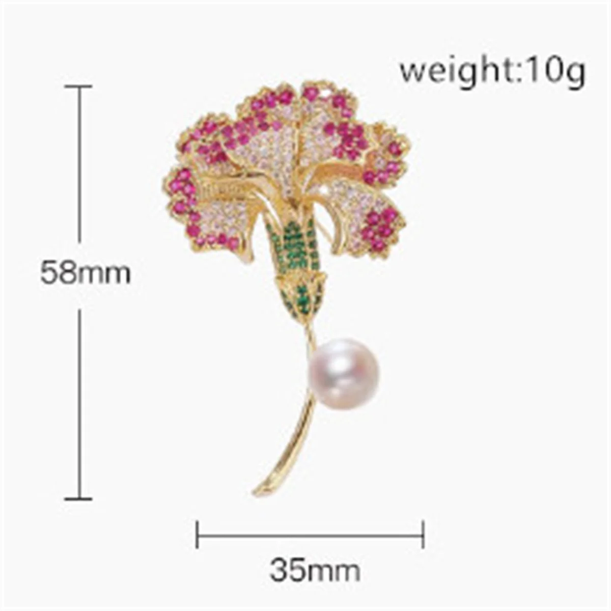 1Pc Creative Unique Carnation Brooch Romantic and Elegant Flower Pin Gorgeous Luxury Jewelry Accessories Birthday Party Gift