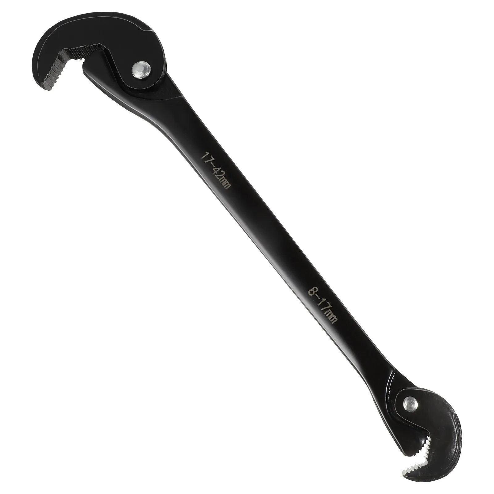 Adjustable Wrench 8-42Mm Heavy-Duty Thickened Head Continuous Teeth Spring-Loaded Hook Design Water Pipe Wrench