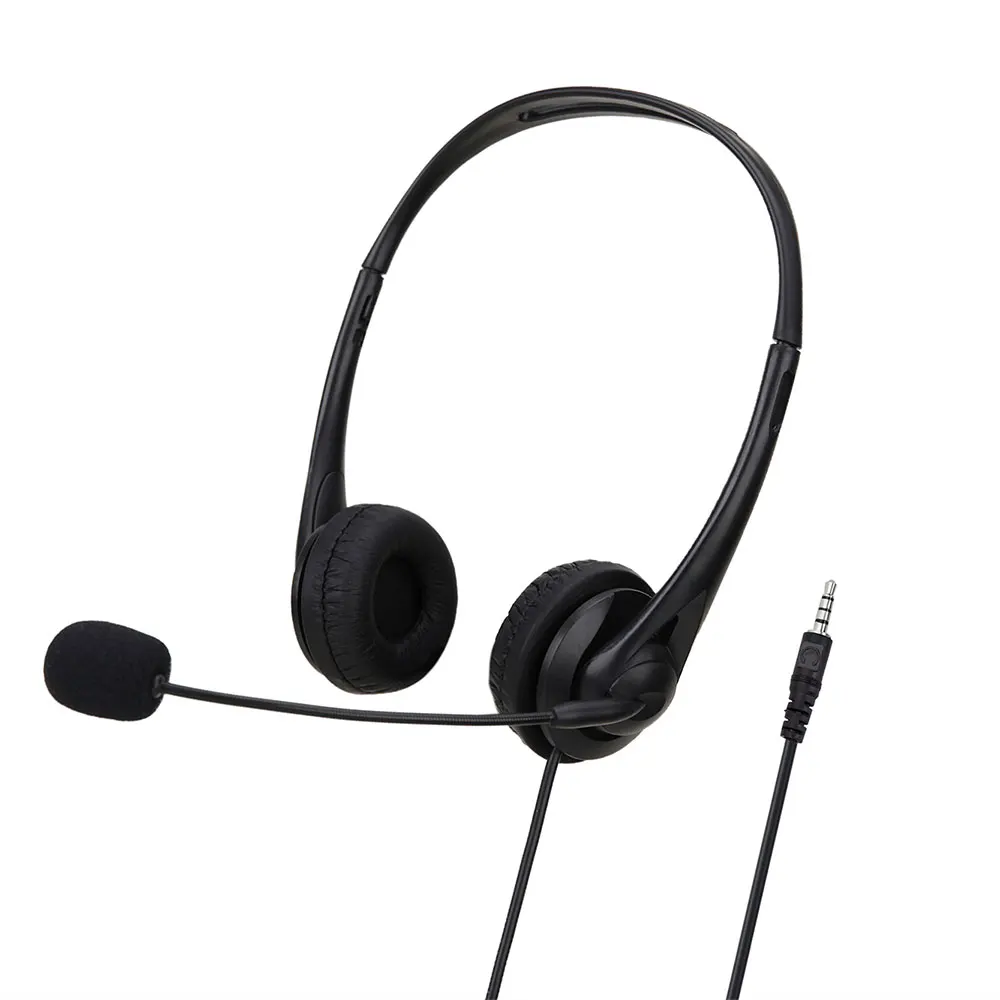 3.5mm Wired Headset Wired Control USB Port Computer Headphones With Microphone For Office Home Network Class Student Education