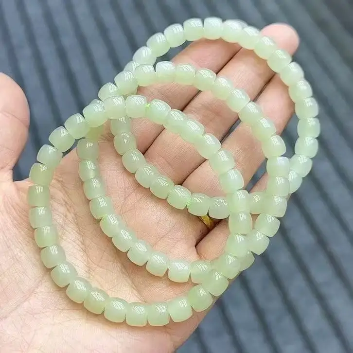 

7*8 мм натуральный нефритовый браслет из нефрита, женские сертифицированные ювелирные изделия, браслеты из натурального китайского нефрита Hetian для подруги, мамы, подарки