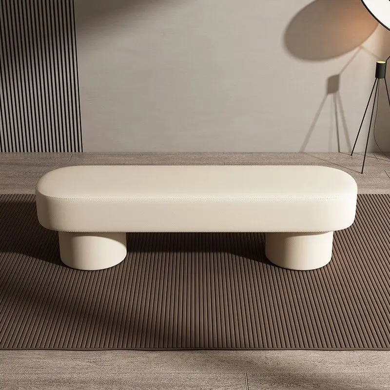 

Wave design cream style household doorstep shoe changing stool bedroom bed tail stool cloakroom sofa stool long bench bed