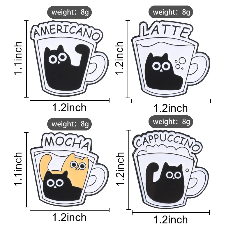 2–6 Stück/Set Tier-Sammlung, Emaille-Anstecknadeln, Obst, Katze, Kaffee, Pilz, Brosche, Bücherwurm, Dino, Drache, Gans, Regenbogenpfote, Abzeichen, Schmuck – Detail 5