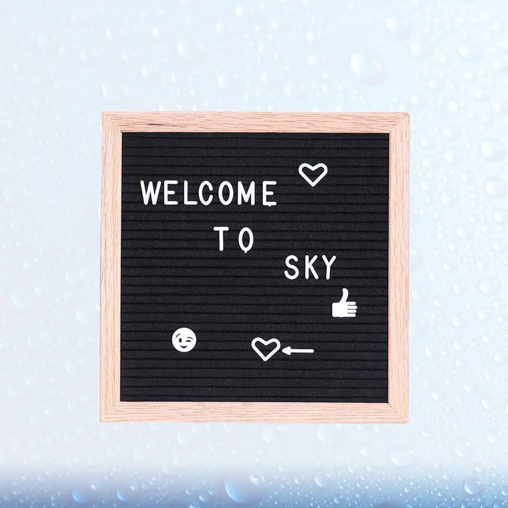 

1pc Felt Message Board Wooden Frame Diy Letter Boards Educational Set Chalkboard Alternative For Home Office Display Sign