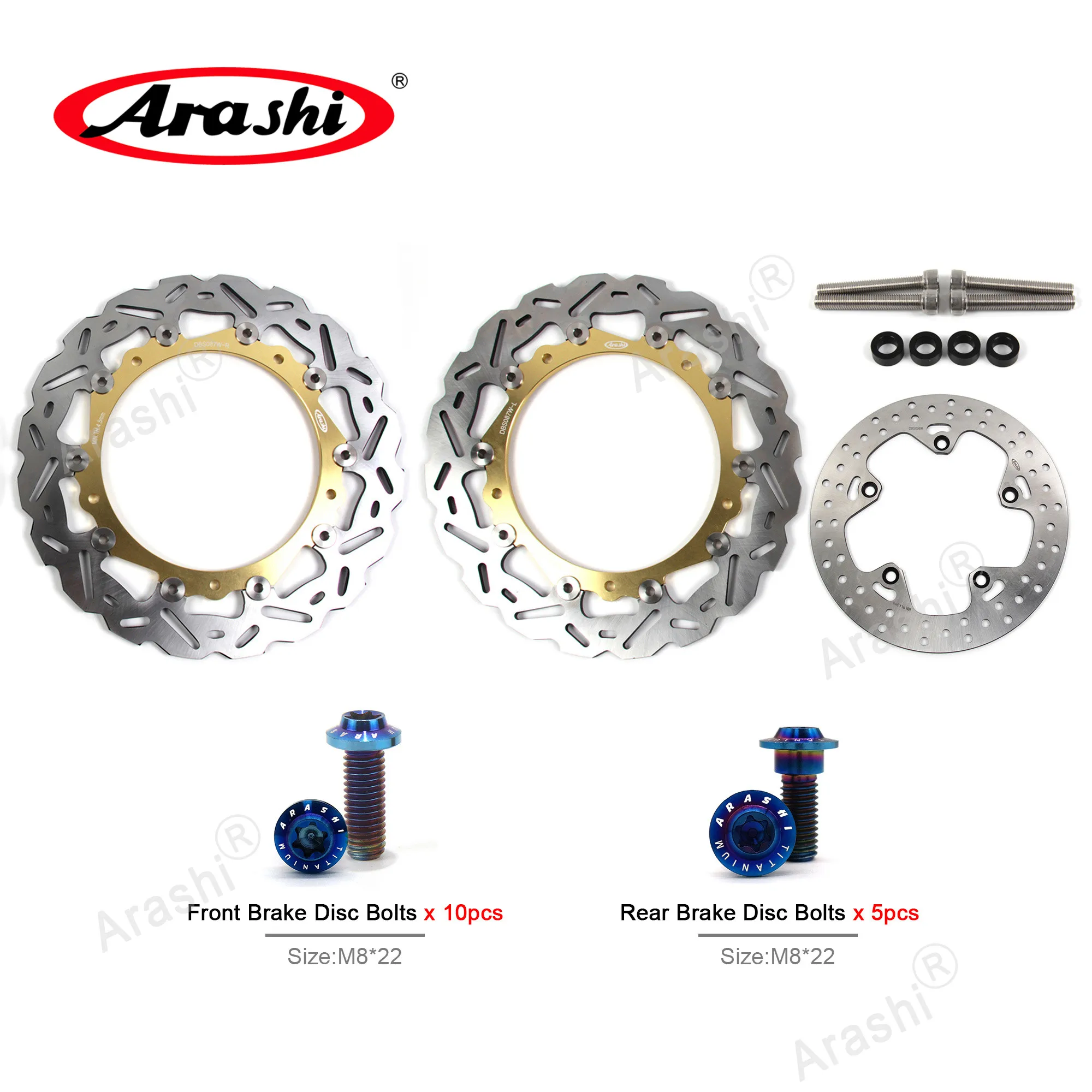 

Arashi CNC Brake Disc Bolt Set F​or BMW R1250GS / ADVENTURE 2019 2020 Full Floating Front Rear Rotor Disk R 1250 GS ADV GS1250