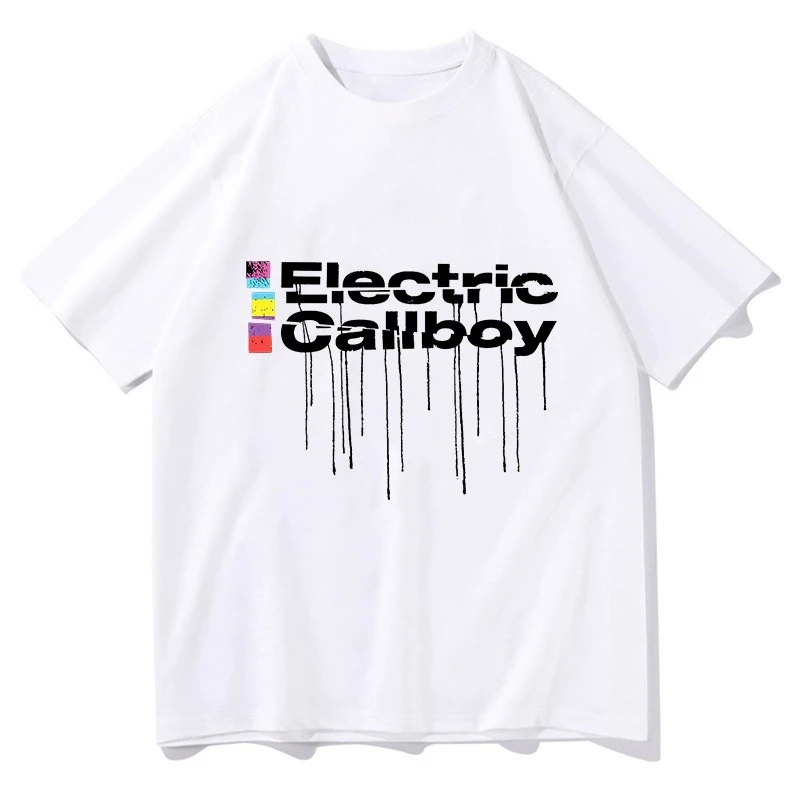 

Hommes Femmes Hauts Manches Courte2025 Chemise Régulière Casque De Callboy Électrique Mode Haut Imprimé T-shirt Été Nouveau