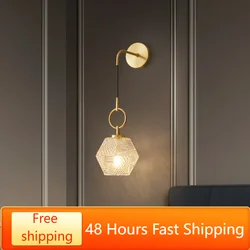 Glass Wall Lamps for Bedroom Bedside Hotel Modern Background Living Room Sconce Light Decoration Lighting Room Indoor Hallway