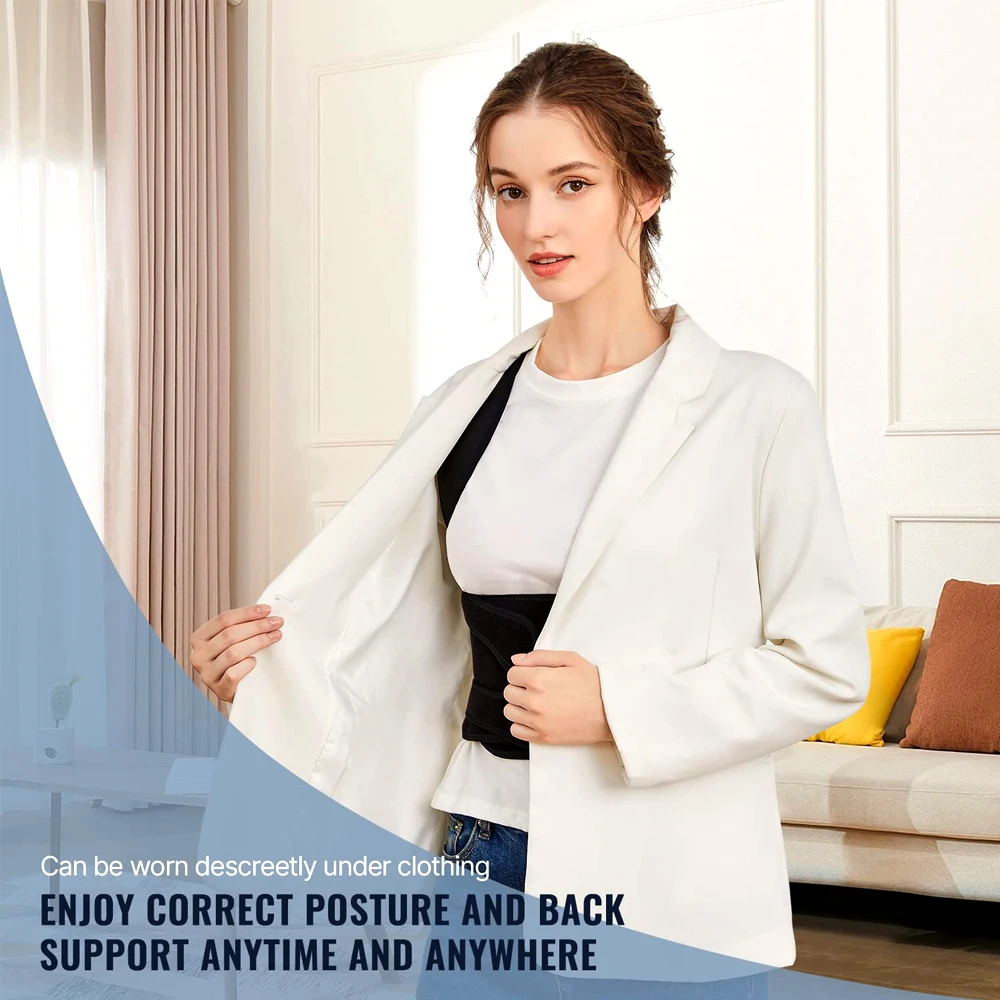 Corrector de postura de espalda ajustable para hombres y mujeres, soporte Lumbar para mejorar la joroba, alivio del dolor de espalda superior e