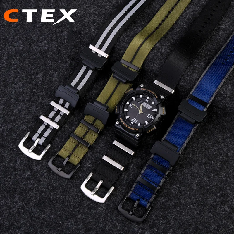 16mm Adapter+ Conversion Nylon Strap For Casio Gshock GA120 GA100 5600 GWM5610 DW6600 Watchband Accessories