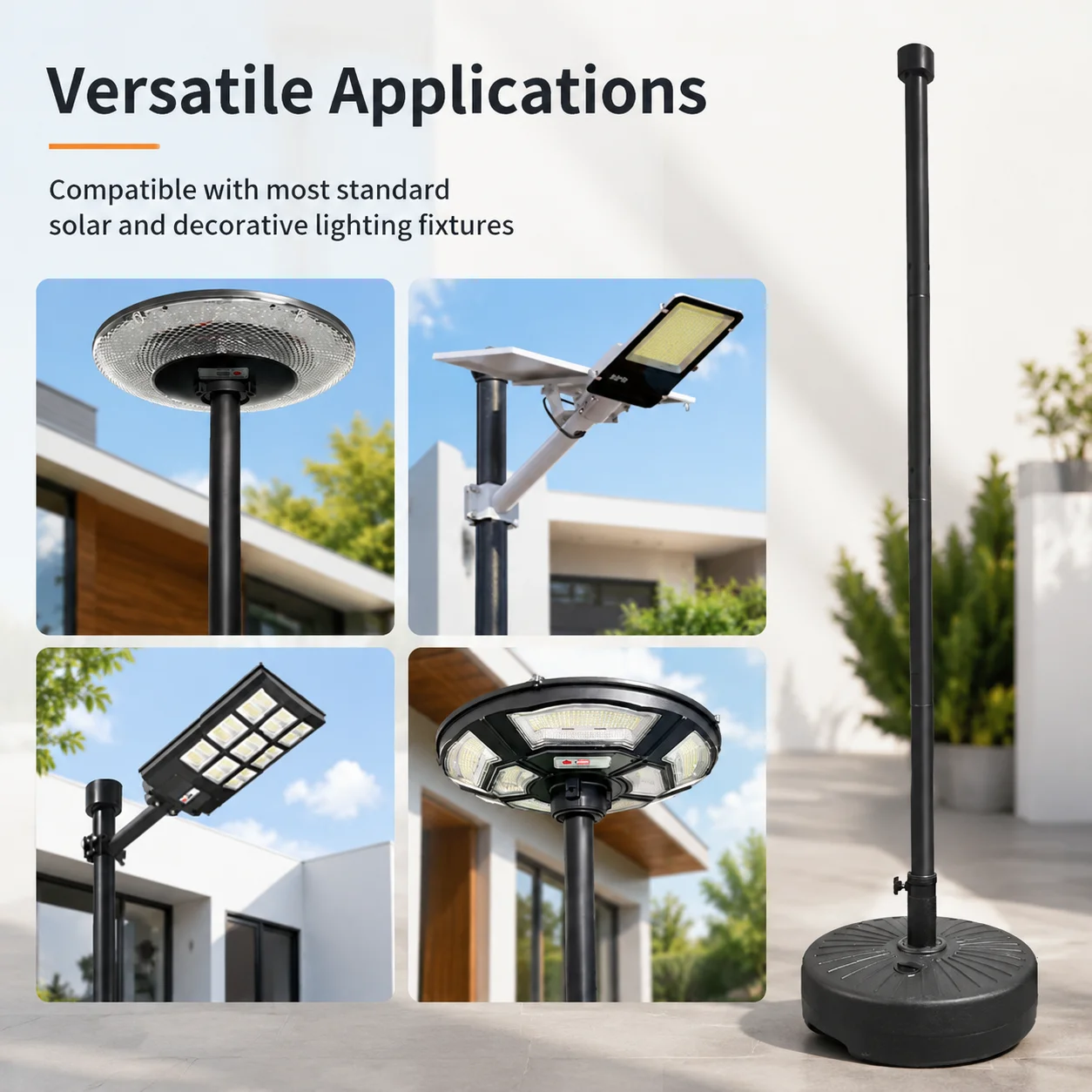 3-Meter Adjustable Water Tank Pole Set DIY Water Pipe Set for Outdoor Lamps and Lanterns Round Lamp Holder. view 5