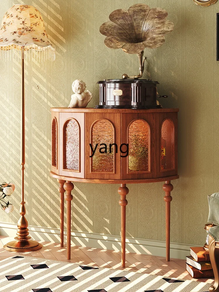 Yjq retro porch cabinet living room semicircular sofa bucket cabinet medieval furniture home rack