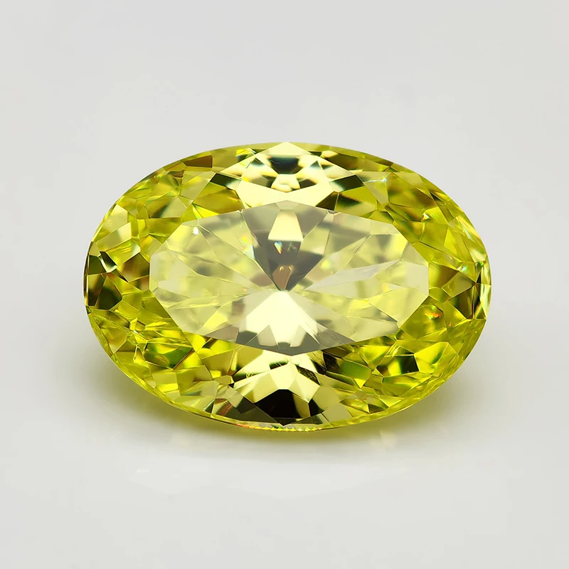 New Apple Green Oval 100 Faceted Cut Cubic Zirconia Lab Zircon CZ 4K Cutting 5A+ Quality for Jewelry Making