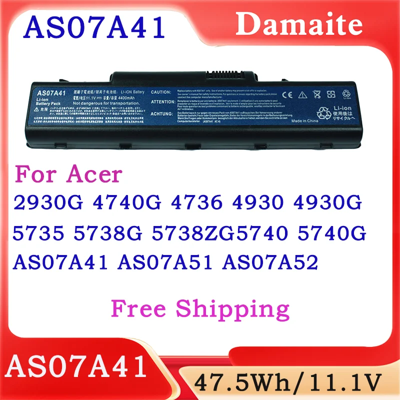 

AS07A31 AS07A71 AS07A41 Laptop Battery for Acer Aspire 2930 2930G 4520 4520G 4530 4535 4535G 4710 4740G 4736 4930 5735 5738 G574