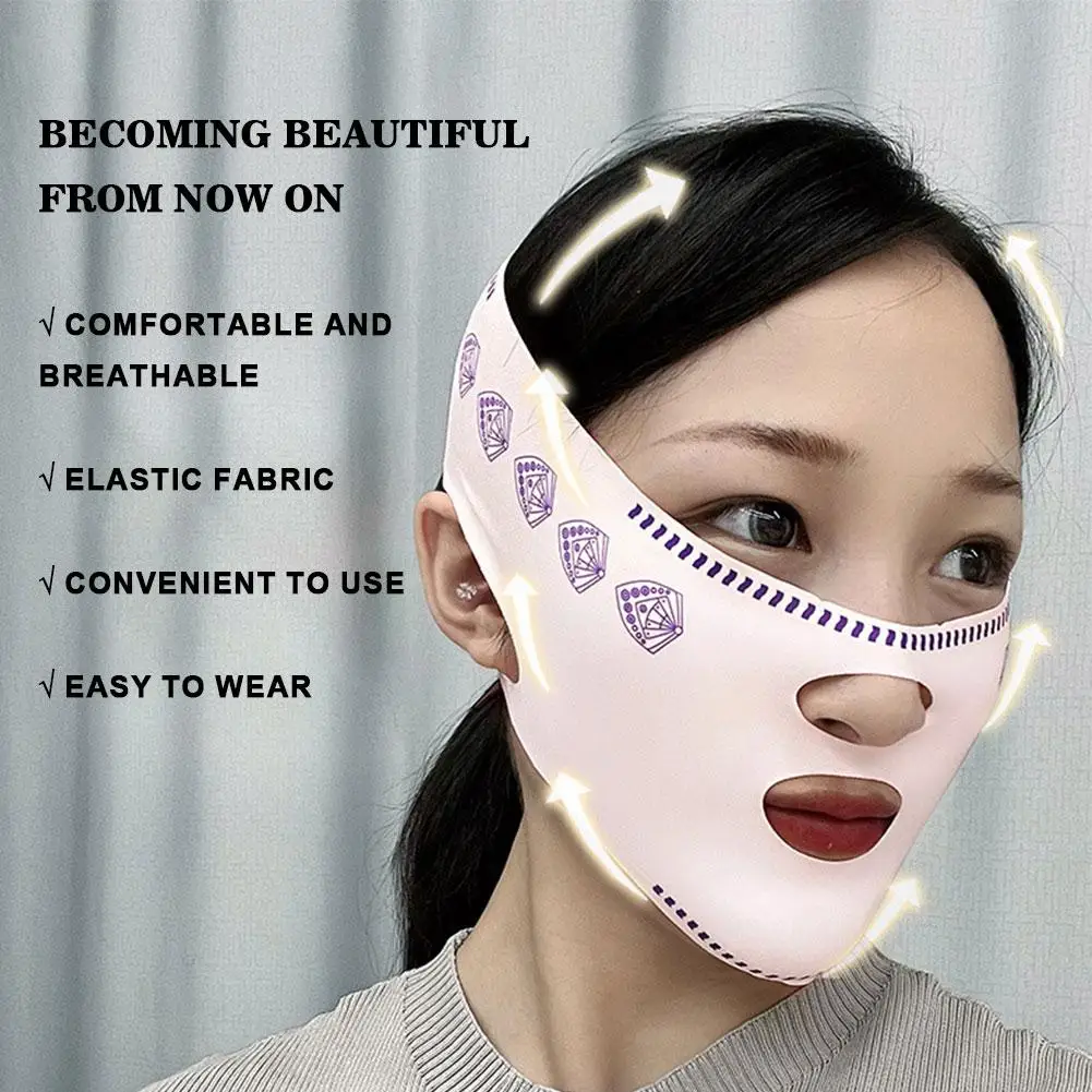 Bandage amincissant réutilisable pour le ruisseau et les joues, masque de levage de ligne en V, bande de sangle de levage du visage, masque de sommeil, outil de soins de la peau de beauté du visage