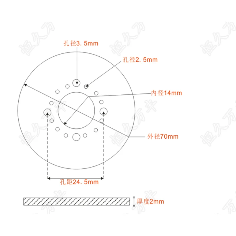 Diameter:100mm inner hole:20mm thickness:2mm 360 degree dial plate Stainless steel disc Diameter:70mm
