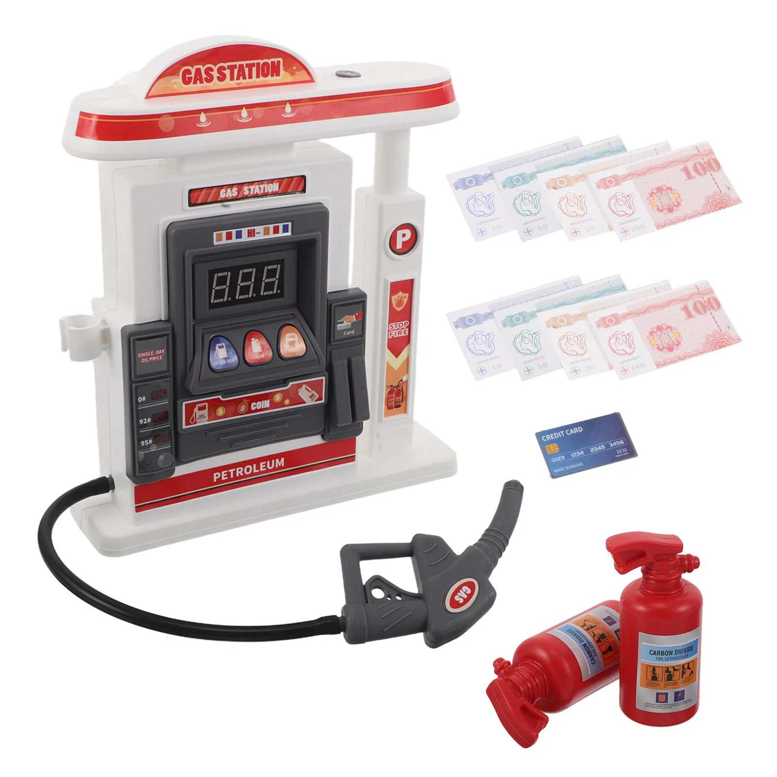 Kids Gas Station Playset with Realistic Fuel Dispenser, Interactive Card Payment & Educational Role-Playing Toy