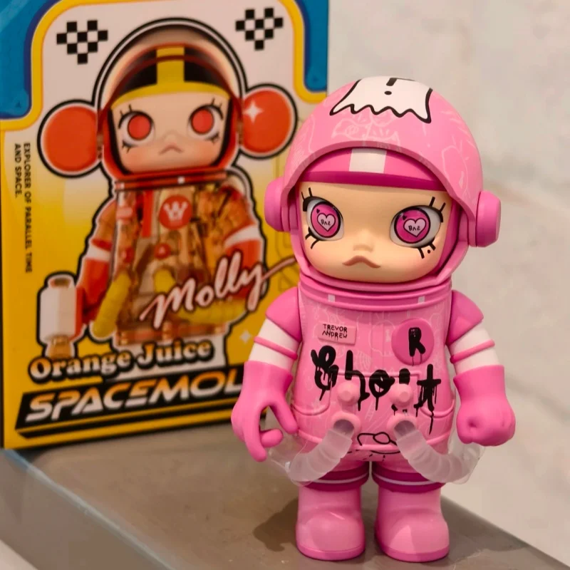 

Подлинная Popmart Mega Space Molly, 100% юбилейная серия V4, слепая коробка, милая кукла, модная игрушка, украшение для рабочего стола, кавайный подарок
