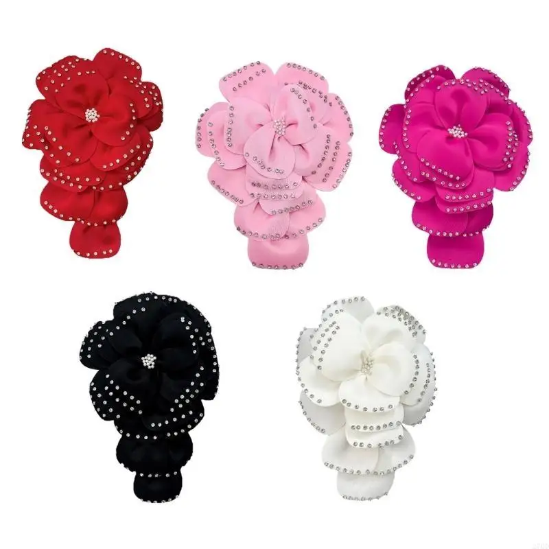 

270D Floral Sewing Patches Pin Elegant Flower Beaded Applique for Decoration Oversized Appliques Sew on Dress