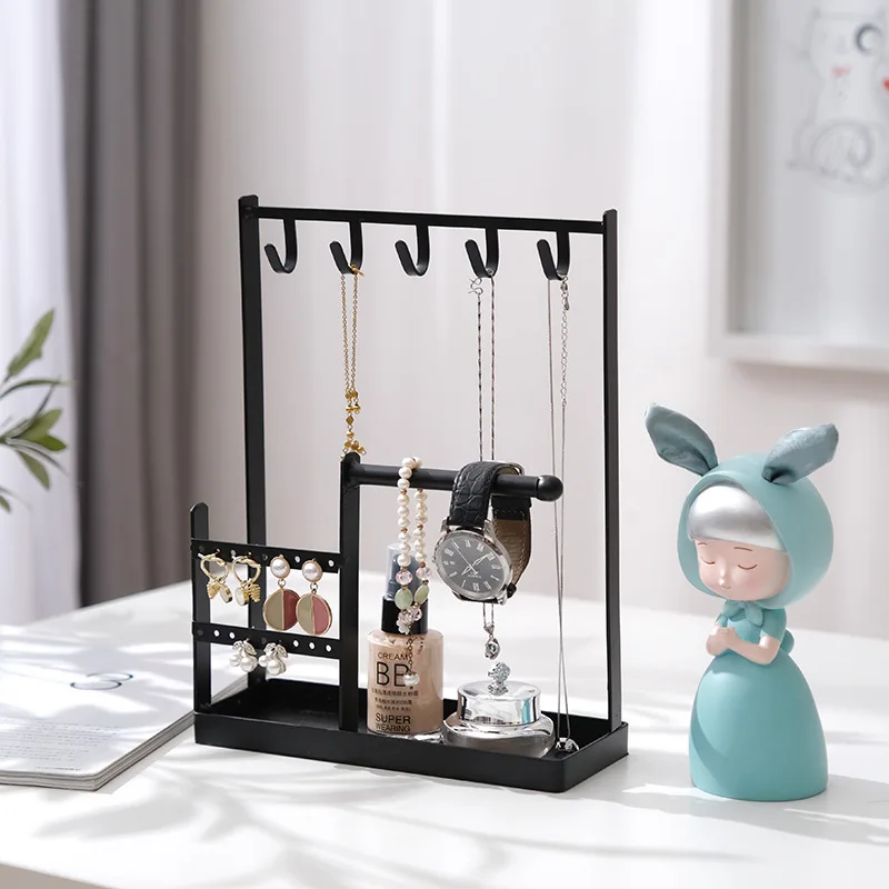 Multifunctional Jewelry Display Rack Earrings Necklace Organizer Stand Women Bracelet Watch Desktop Storage Rack