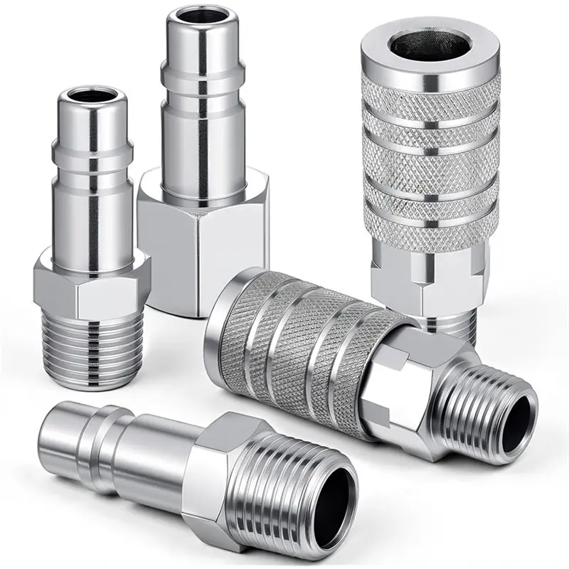 

A59Z-1/2"Air Hose Fittings Set, Industrial Air Coupler,I/M Industrial Type Coupler With 1/2 Inch MNPT,Plugs With 1/2 Inch NPT