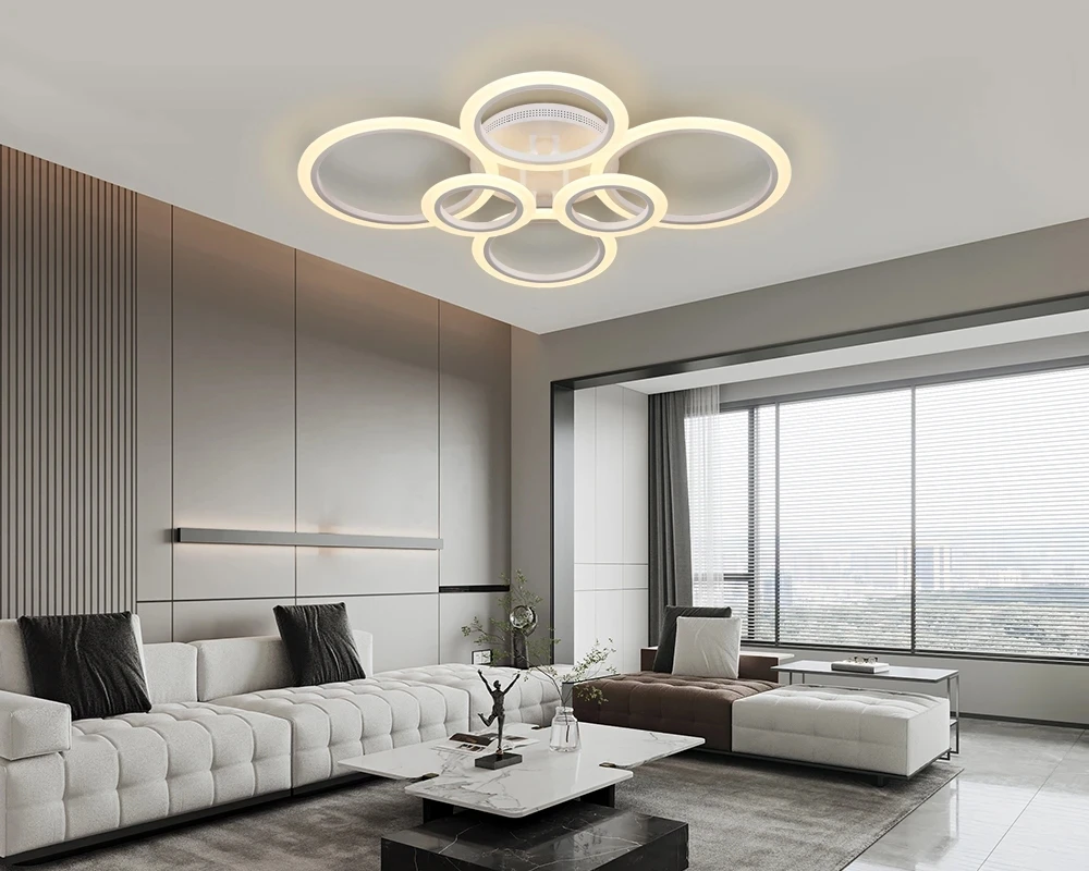 Modern LED Ceiling Lights Chandelier Home Indoor Hanging Lamps Smart Remote Control Stepless Dimming For Dining Room Living Room
