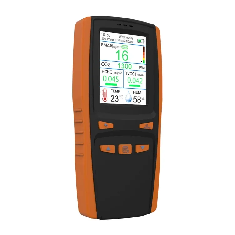 Fine Division 9 In 1 Detector Formaldehyde CO2 PM2.5 Dust Haze Air Quality Monitor Temperature Humidity Meter