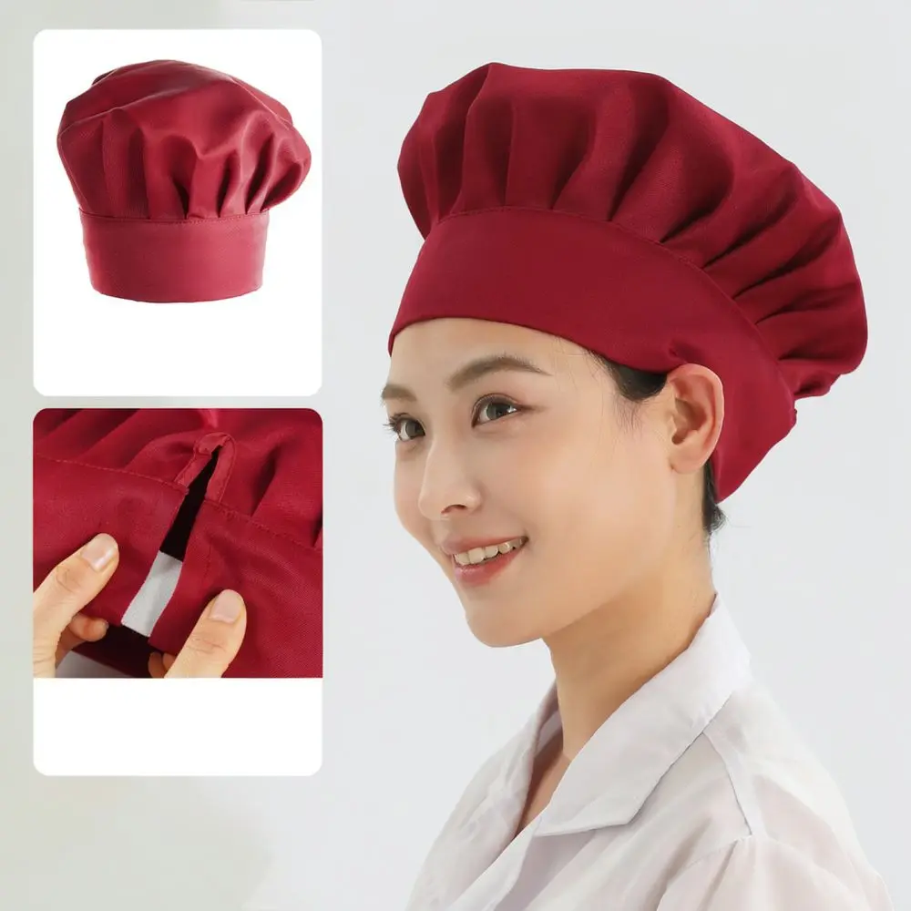 Pleated Chef Hat For For Xuanzhixin Professional Kitchen Cooking Cap Adjustable Bakery Catering Food Service Hair Net Work Hat