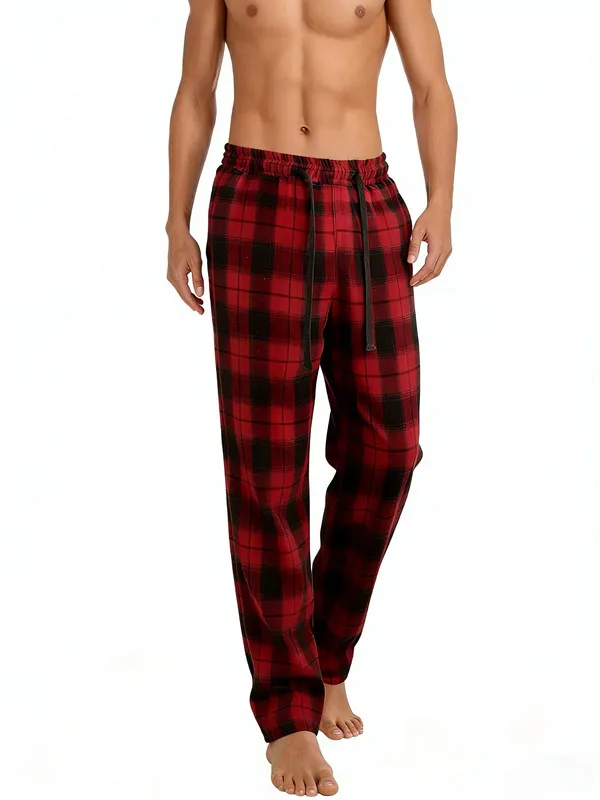 

2026Black and white checkered men's spring American retro loose straight leg wide leg pants trendy couple casual pants