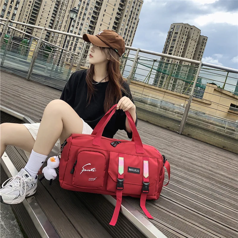 Sportowe torby gimnastyczne o dużej pojemności Damska torebka na mokro i sucho Wodoodporna torba na ramię Modna torba podróżna z przegrodą na buty Bagaż