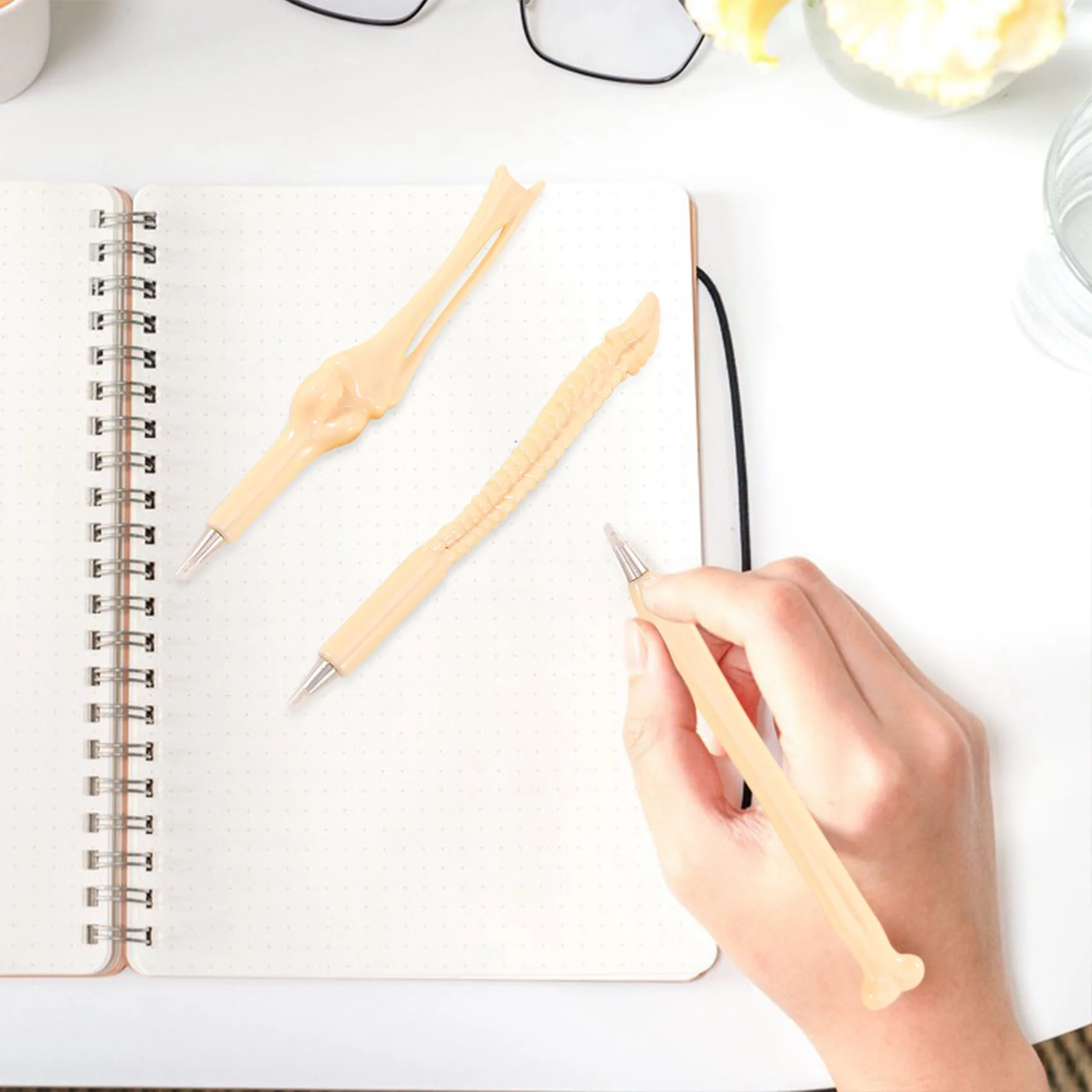 25PCS Bone Design Ballpoint with Black Ink for Artist, Doctor, Nurse , School, Office, Party