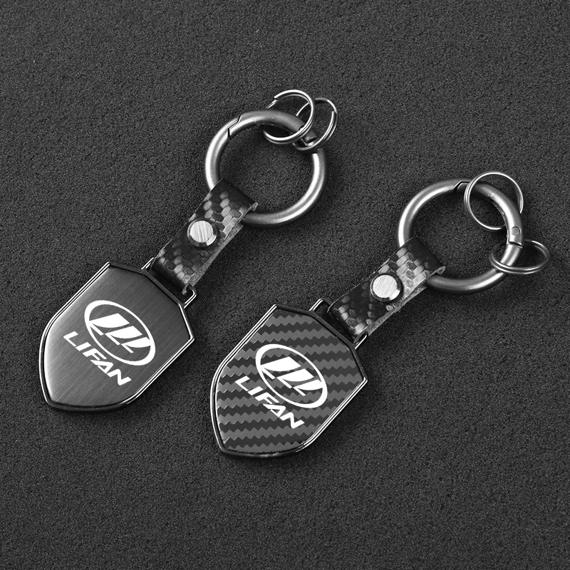 New carbon fiber gloss black Shield Car KeyChain Fashion Business Gift For Lifan Solano X60 X50 520 620 320 2020 125cc