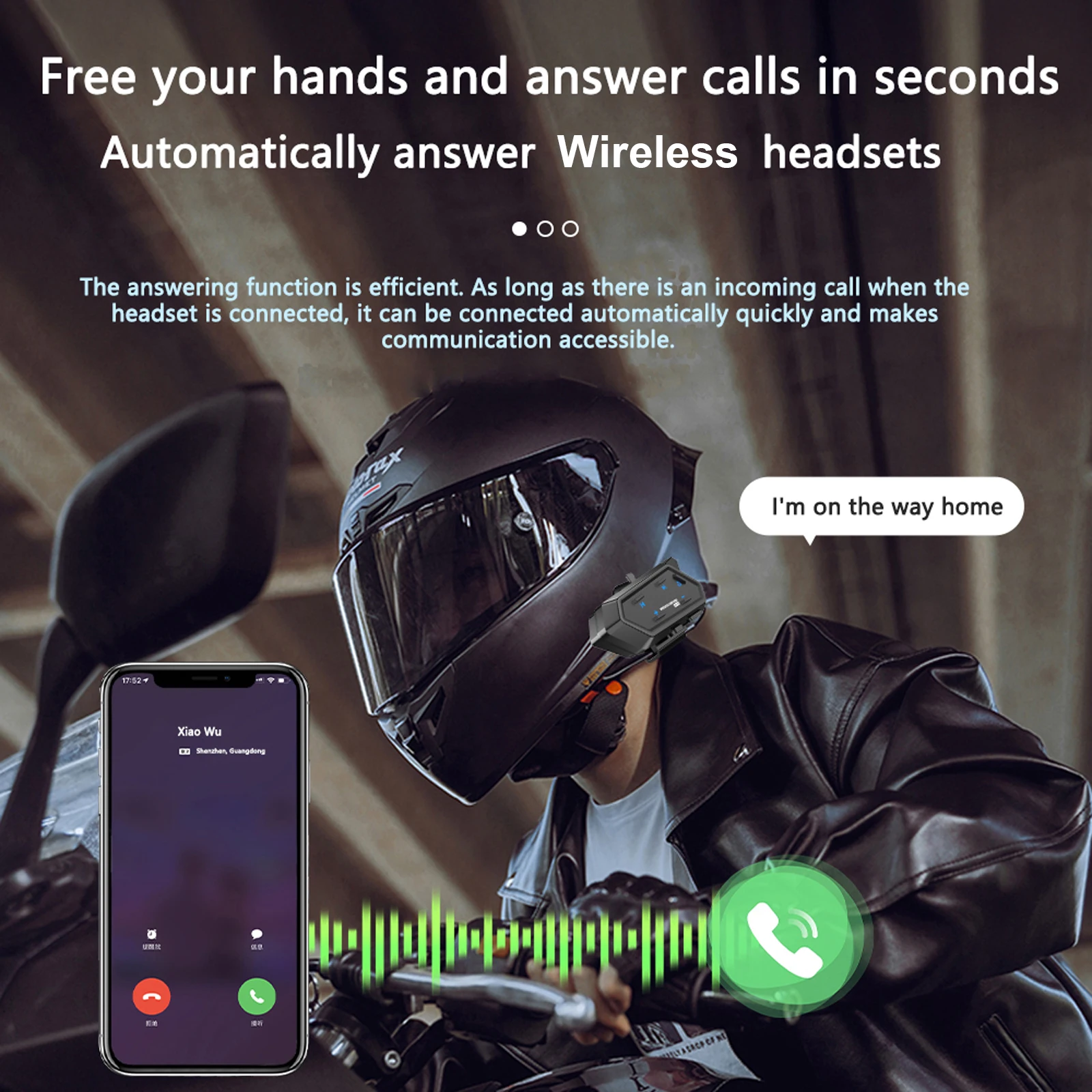 

Мотоциклетный шлем, динамик, водонепроницаемые беспроводные наушники BT, наушники для шлема, совместимые со всеми шлемами