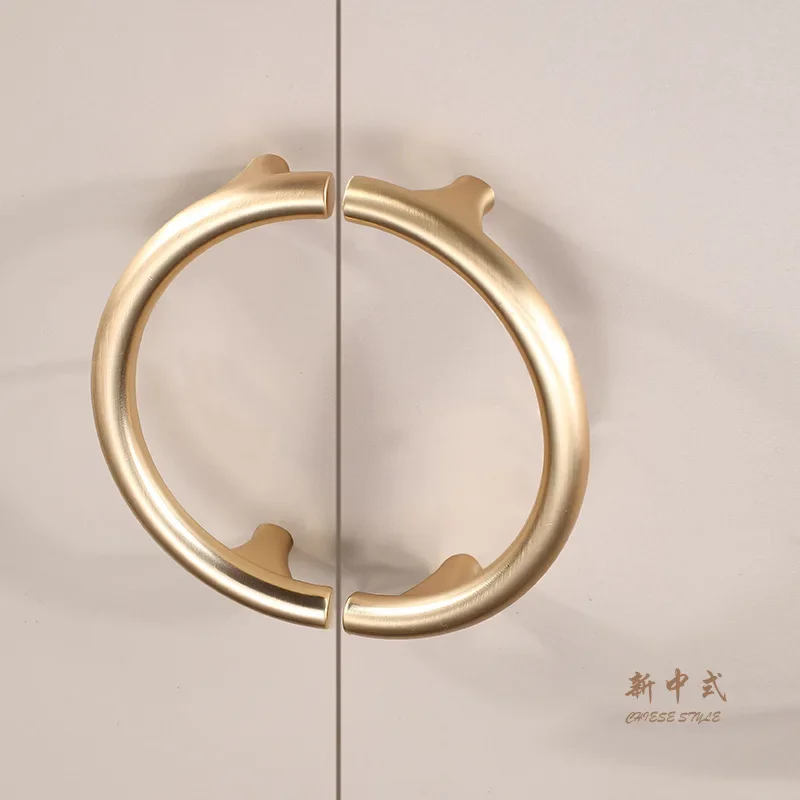 yesWardrobe door handle, gold light luxury cabinet handle, drawer handle, minimalist shoe cabinet, half round furniture hardware