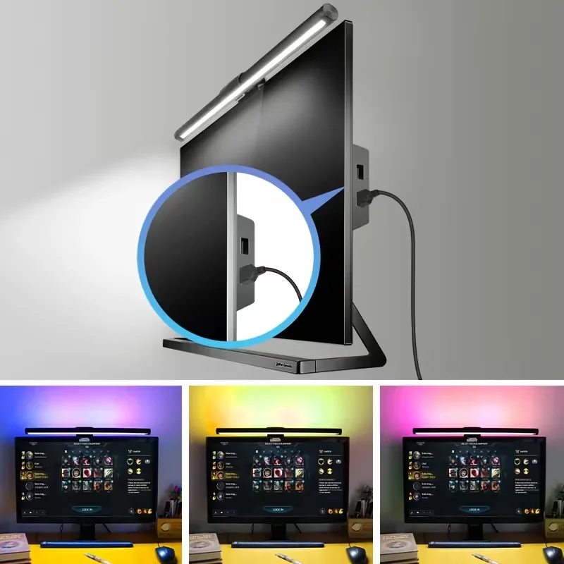 Lightbar Monitor Light Bar Screen Hanging Lamp Setup Game Diming RGB Room Decor Touch Control LED Lighting Home Desk Accessories