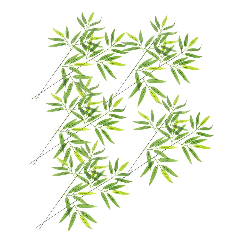 

20pcs Artificial Bamboo Leaves Lifelike Fake Branches For Pipe Covering Home Party Decorbamboo Decor Faux Plants Leaf Ornament