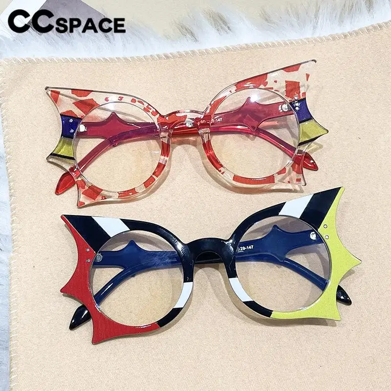 R57421 Trend Punk Presbyopic Glasses Women Fashion Colorful Bat Style Rivet Reading Spectacles Dioptric +50 +100 +200 +300