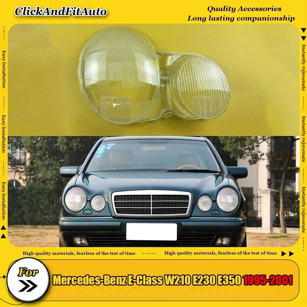 

For Mercedes-Benz E-Class W210 E230 E350 1995-2001 Penutup Lampu Depan Lensa Shell Plexiglass Pengganti Kap Lampu Asli