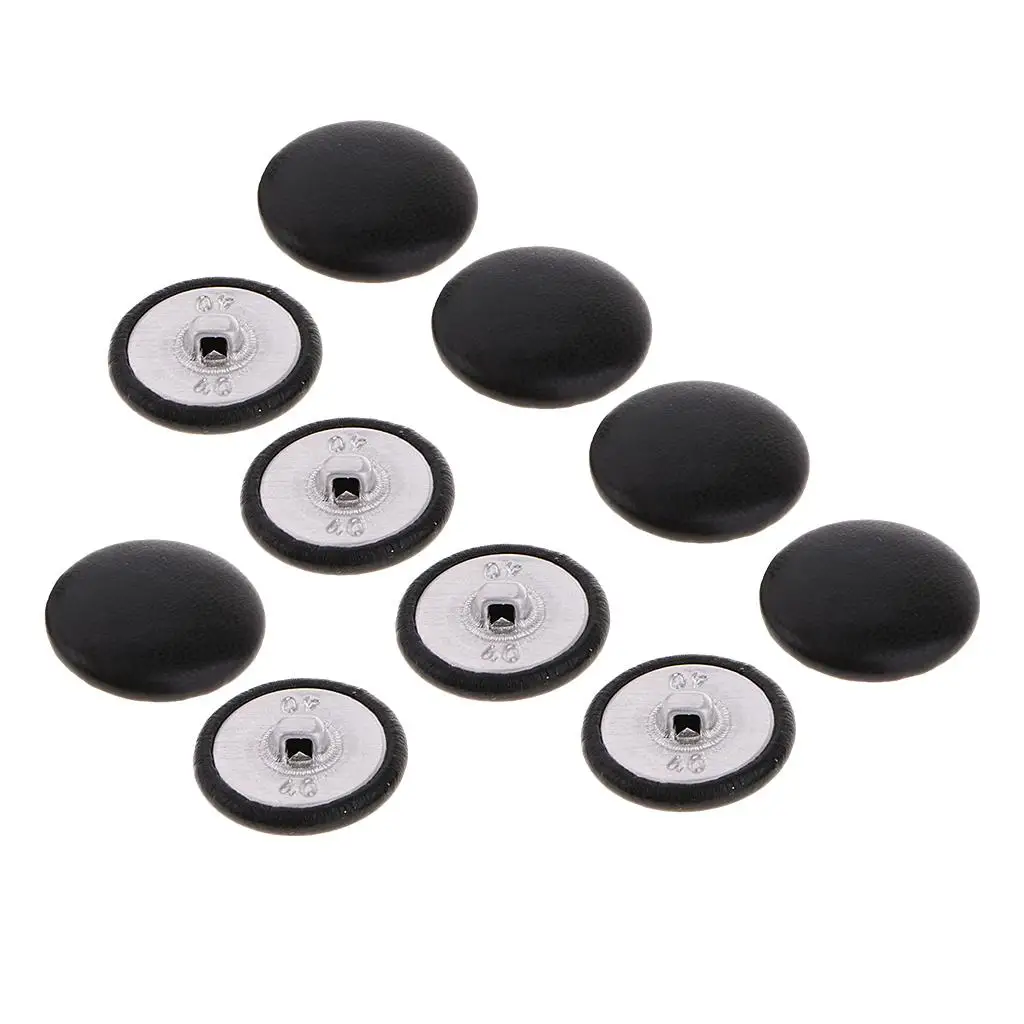 Pack of 10 Artificial Leather Covered Shank Buttons for Crafts Sewing Knitting Haberdashery Upholstery, 20mm Sewing Buttons