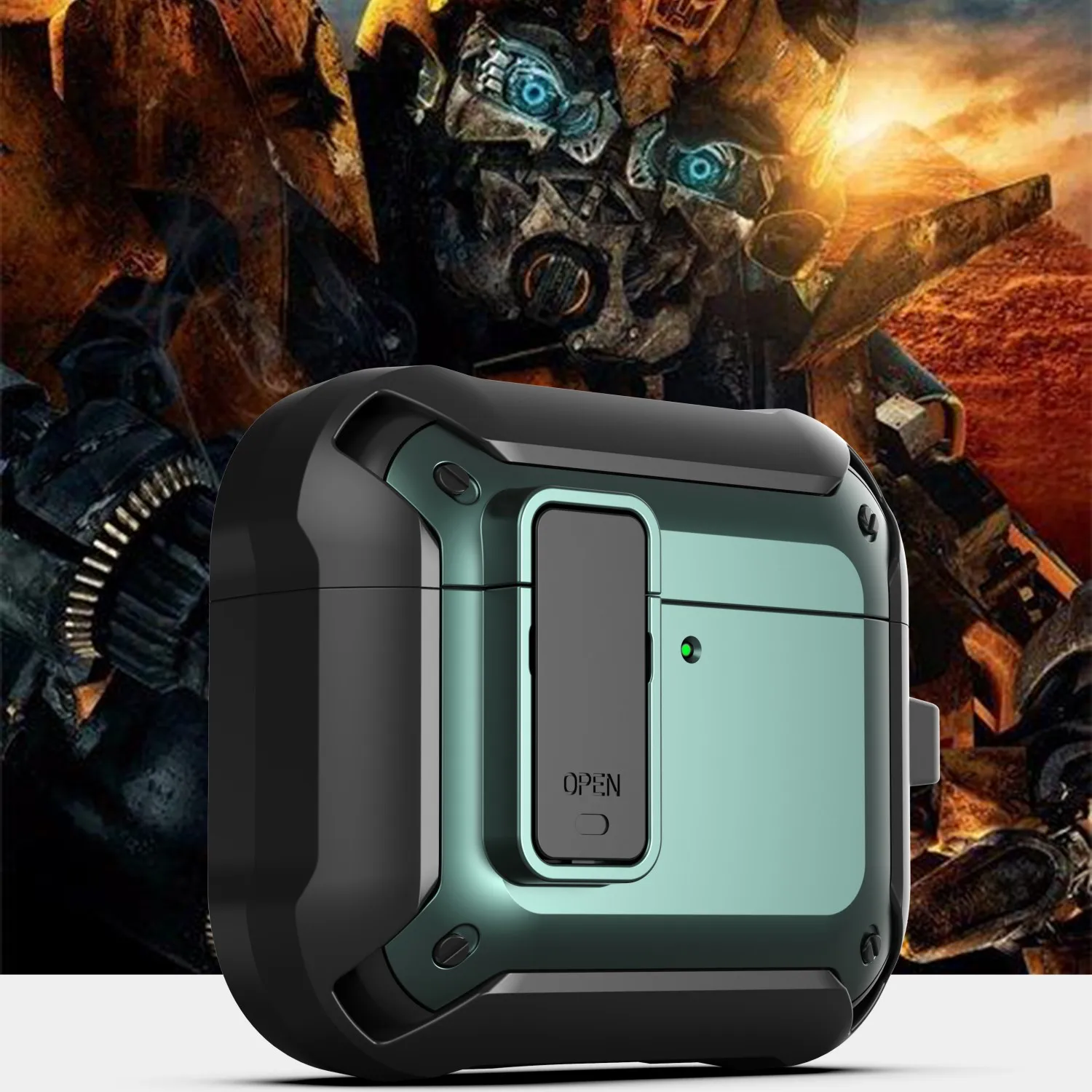 غطاء قفل أمان لـ Airpods 4 ، Bumblebee ، غطاء سماعة أذن بمفتاح فاخر مع سلسلة مفاتيح لـ Apple