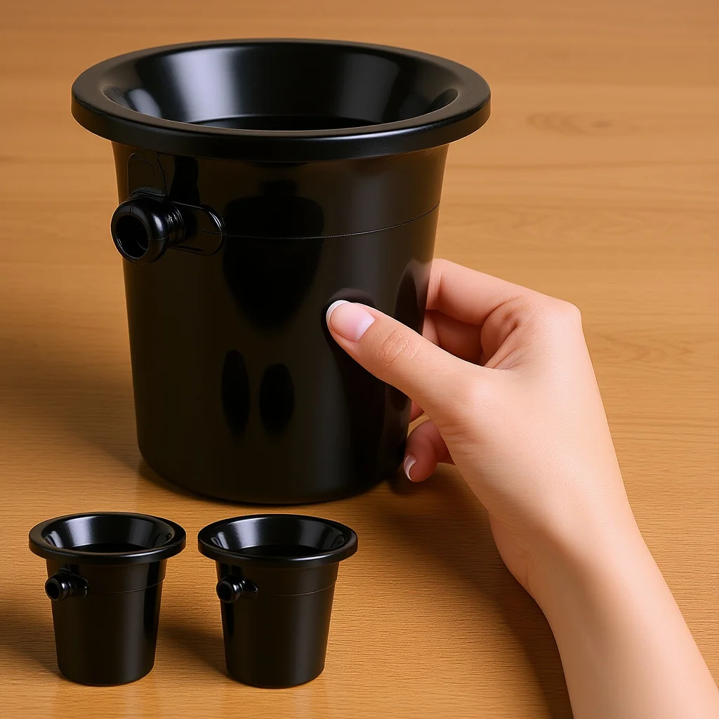 

3Pcs Wine Tasting Spittoons Black Double Ears Large Round Mouth Perfect for Bars Cellars Wine Dump Buckets Ice Bucket