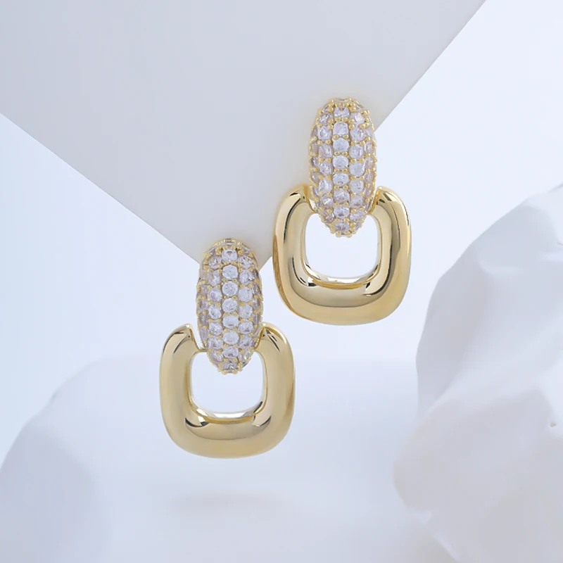 Sparkling Sterling Silver fashion Stud Earring 925 Silver Bow Drop Hoop Earrings for Women Small Simple Jewelry