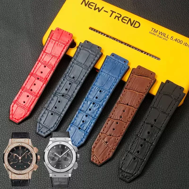 

Watchband for HUBLOT BIG BANG Genuine leather Waterproof Men's Watch Strap Chain Watch Accessories Bracelet wristband 25*19mm