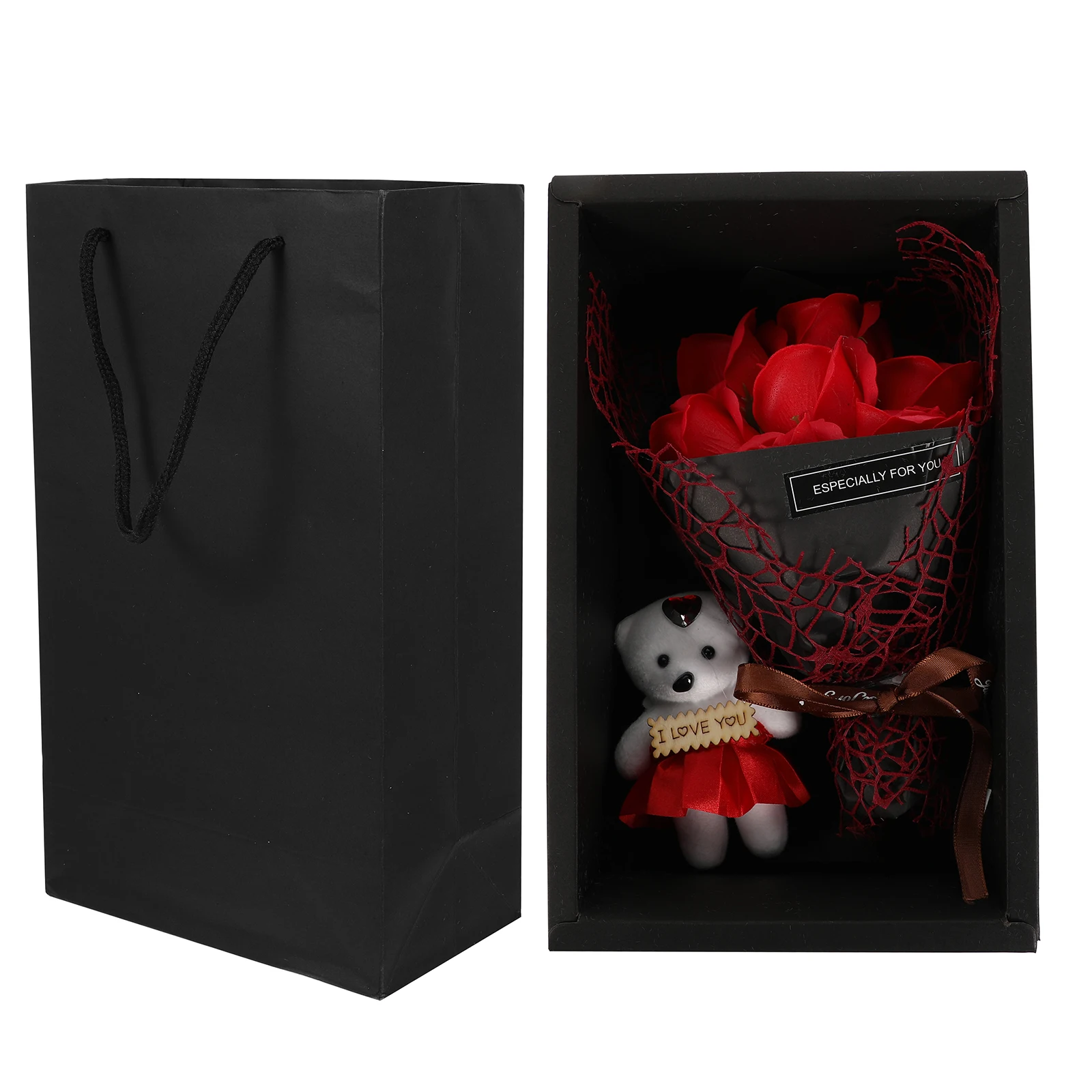 

Rose Soap Flower Gift Box Valentine's Craft Day Roses Bouquet Flowers Ornament Artificial