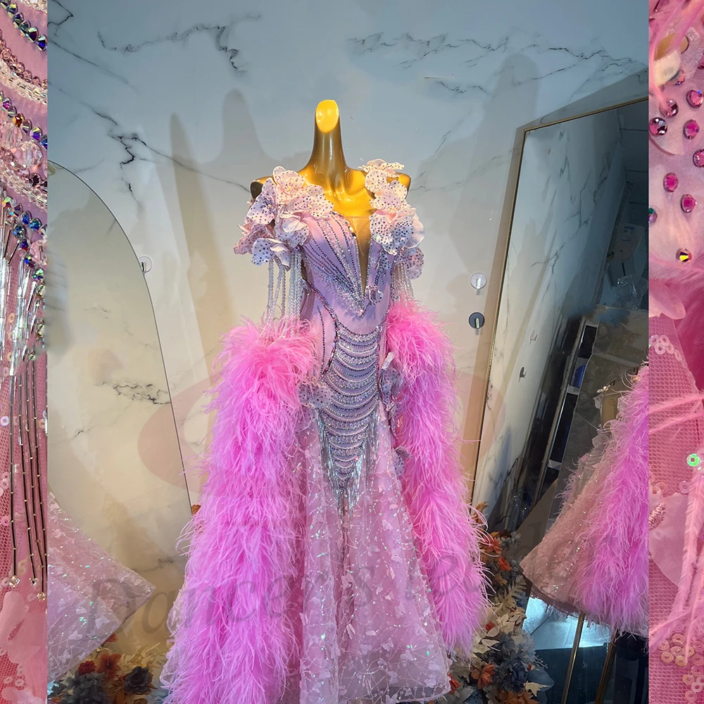 

Костюм для латиноамериканских танцев: женское платье для выступлений с вышивкой, пайетками и сеткой, индивидуальный пошив, для взрослых и детей, модель AB Stone, для самбы