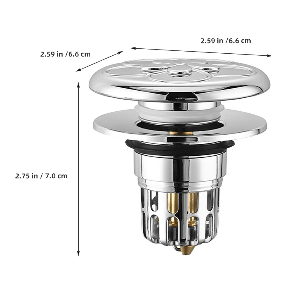 

Press Down Sink Stopper Bathroom Drain Strainer Easy Clean Copper ABS Universal Bathroom Sink Drain Strainer